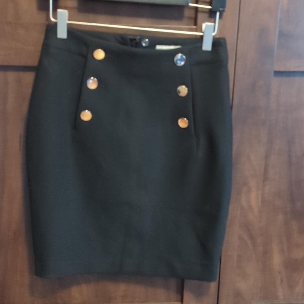 Elegant Black Skirt with Gold Accents